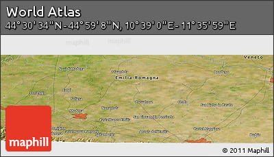 Satellite Panoramic Map of the Area around 44° 44' 51" N, 11° 7' 30" E