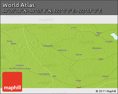 Physical 3D Map of the Area around 44° 44' 51" N, 122° 28' 29" E