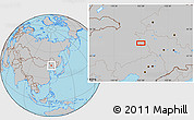 Gray Location Map of the area around 44° 44' 51" N, 122° 28' 29" E