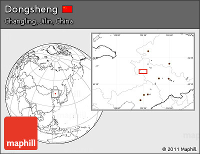 Blank Location Map of Dongsheng