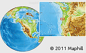 Physical Location Map of the area around 44° 44' 51" N, 124° 1' 30" W