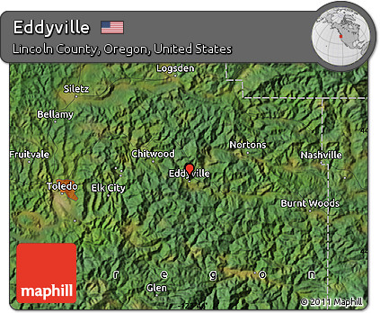 Satellite Map of Eddyville