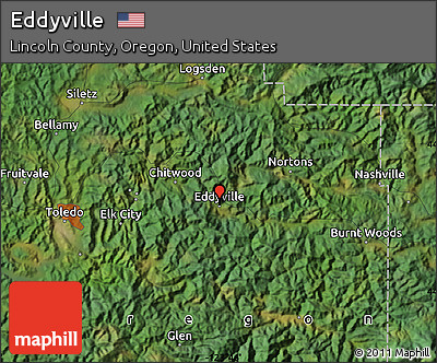 Satellite Map of Eddyville
