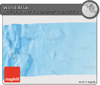 Physical 3D Map of the Area around 44° 44' 51" N, 124° 52' 30" W