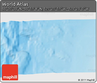 Physical 3D Map of the Area around 44° 44' 51" N, 124° 52' 30" W