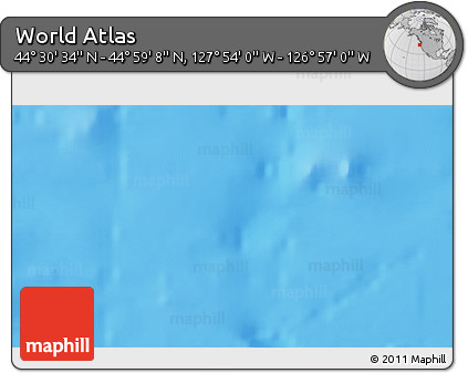 Physical 3D Map of the Area around 44° 44' 51" N, 127° 25' 30" W