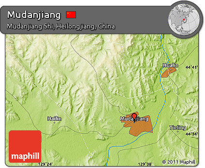 Physical Map of Mudanjiang