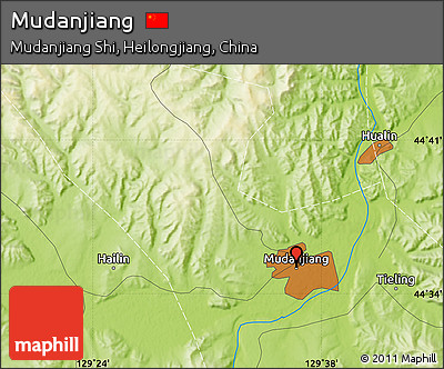 Physical Map of Mudanjiang