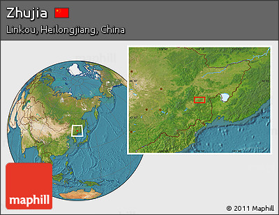 Satellite Location Map of Zhujia