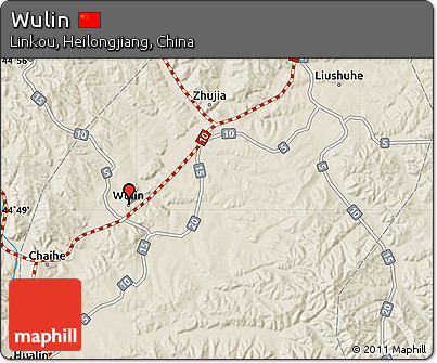 Shaded Relief Map of Wulin