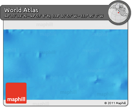 Physical 3D Map of the Area around 44° 44' 51" N, 134° 13' 29" W
