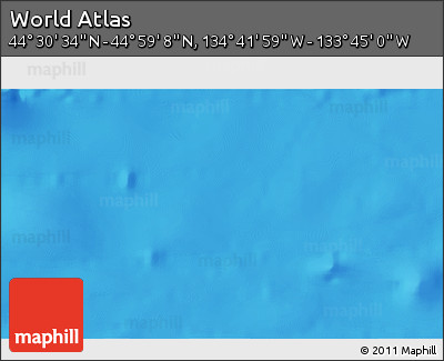 Physical 3D Map of the Area around 44° 44' 51" N, 134° 13' 29" W