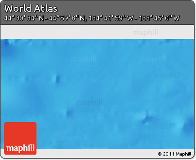 Physical 3D Map of the Area around 44° 44' 51" N, 134° 13' 29" W