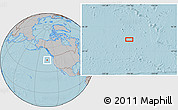 Gray Location Map of the area around 44° 44' 51" N, 134° 13' 29" W, hill shading
