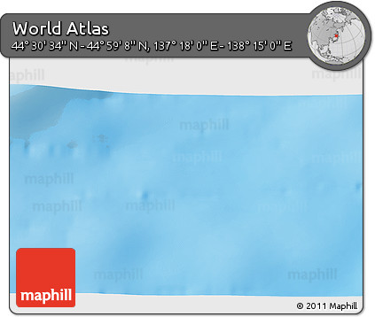Physical 3D Map of the Area around 44° 44' 51" N, 137° 46' 30" E