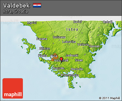 Physical 3D Map of Valdebek