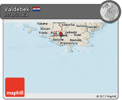 Shaded Relief Panoramic Map of Valdebek