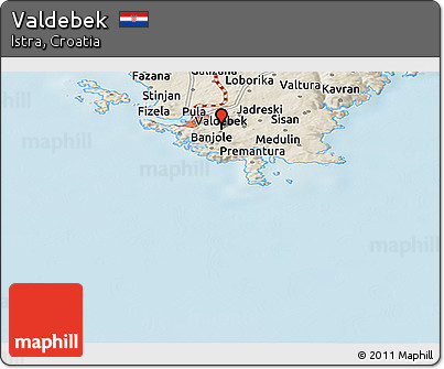 Shaded Relief Panoramic Map of Valdebek