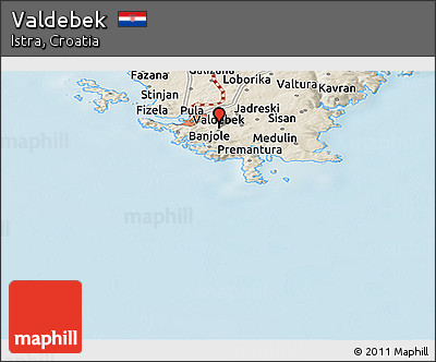 Shaded Relief Panoramic Map of Valdebek