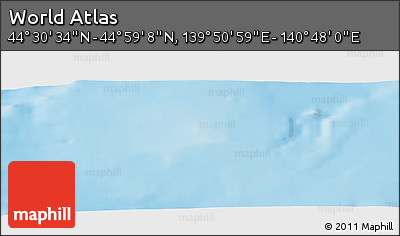 Physical Panoramic Map of the Area around 44° 44' 51" N, 140° 19' 29" E