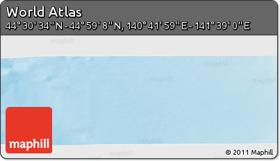 Physical Panoramic Map of the Area around 44° 44' 51" N, 141° 10' 30" E