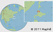 Savanna Style Location Map of the area around 44° 44' 51" N, 142° 1' 30" E