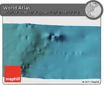 Satellite 3D Map of the Area around 44° 44' 51" N, 144° 34' 29" E