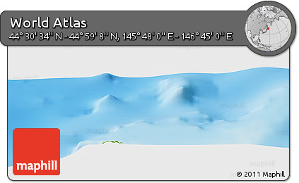 Physical Panoramic Map of the Area around 44° 44' 51" N, 146° 16' 30" E