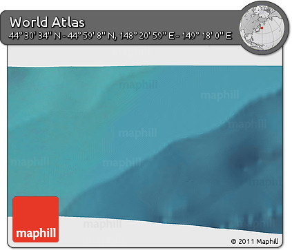 Satellite 3D Map of the Area around 44° 44' 51" N, 148° 49' 29" E