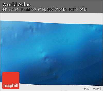 Physical 3D Map of the Area around 44° 44' 51" N, 150° 31' 30" E