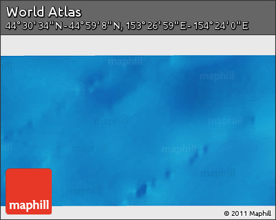 Physical 3D Map of the Area around 44° 44' 51" N, 153° 55' 30" E