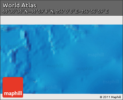 Physical 3D Map of the Area around 44° 44' 51" N, 156° 28' 29" E