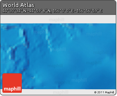 Physical 3D Map of the Area around 44° 44' 51" N, 156° 28' 29" E