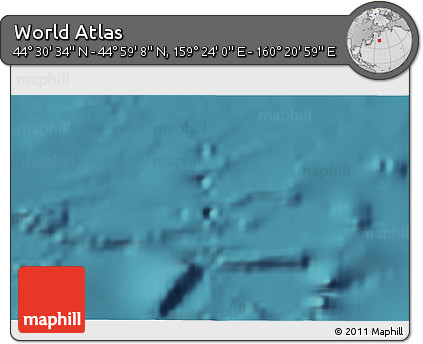Satellite 3D Map of the Area around 44° 44' 51" N, 159° 52' 30" E