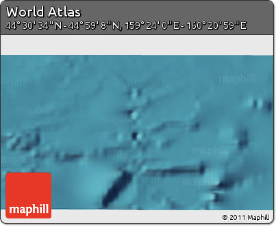 Satellite 3D Map of the Area around 44° 44' 51" N, 159° 52' 30" E