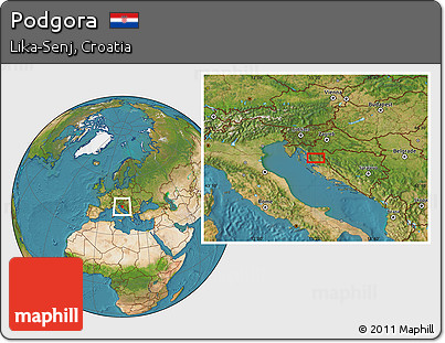 Satellite Location Map of Podgora