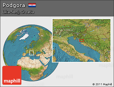 Satellite Location Map of Podgora