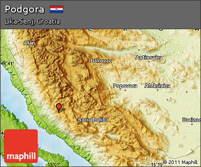 Physical Map of Podgora