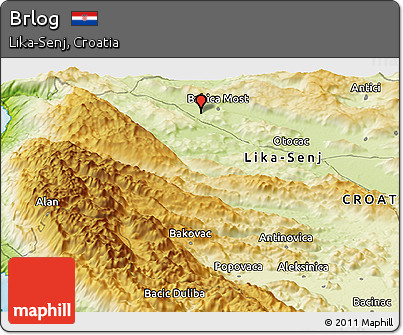 Physical Panoramic Map of Brlog
