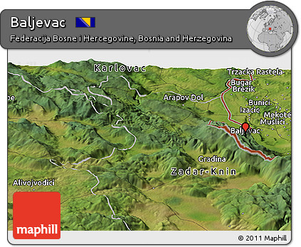 Satellite Panoramic Map of Baljevac