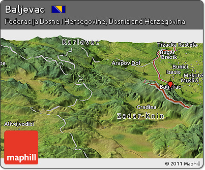 Satellite Panoramic Map of Baljevac