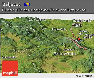 Satellite Panoramic Map of Baljevac