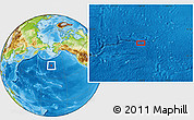 Physical Location Map of the area around 44° 44' 51" N, 168° 13' 29" W