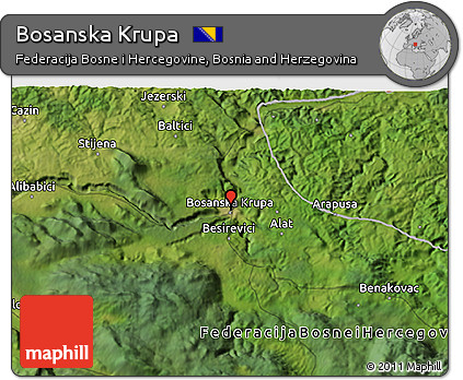 Satellite 3D Map of Bosanska Krupa
