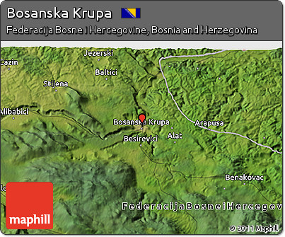 Satellite 3D Map of Bosanska Krupa