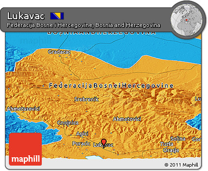 Political Panoramic Map of Lukavac