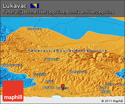 Political Panoramic Map of Lukavac