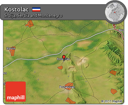 Satellite 3D Map of Kostolac