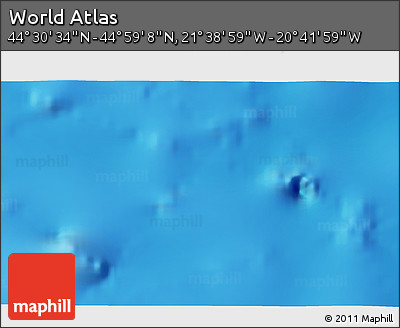 Shaded Relief 3D Map of the Area around 44° 44' 51" N, 21° 10' 29" W