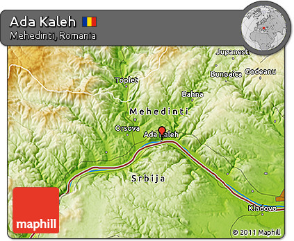 Physical 3D Map of Ada Kaleh